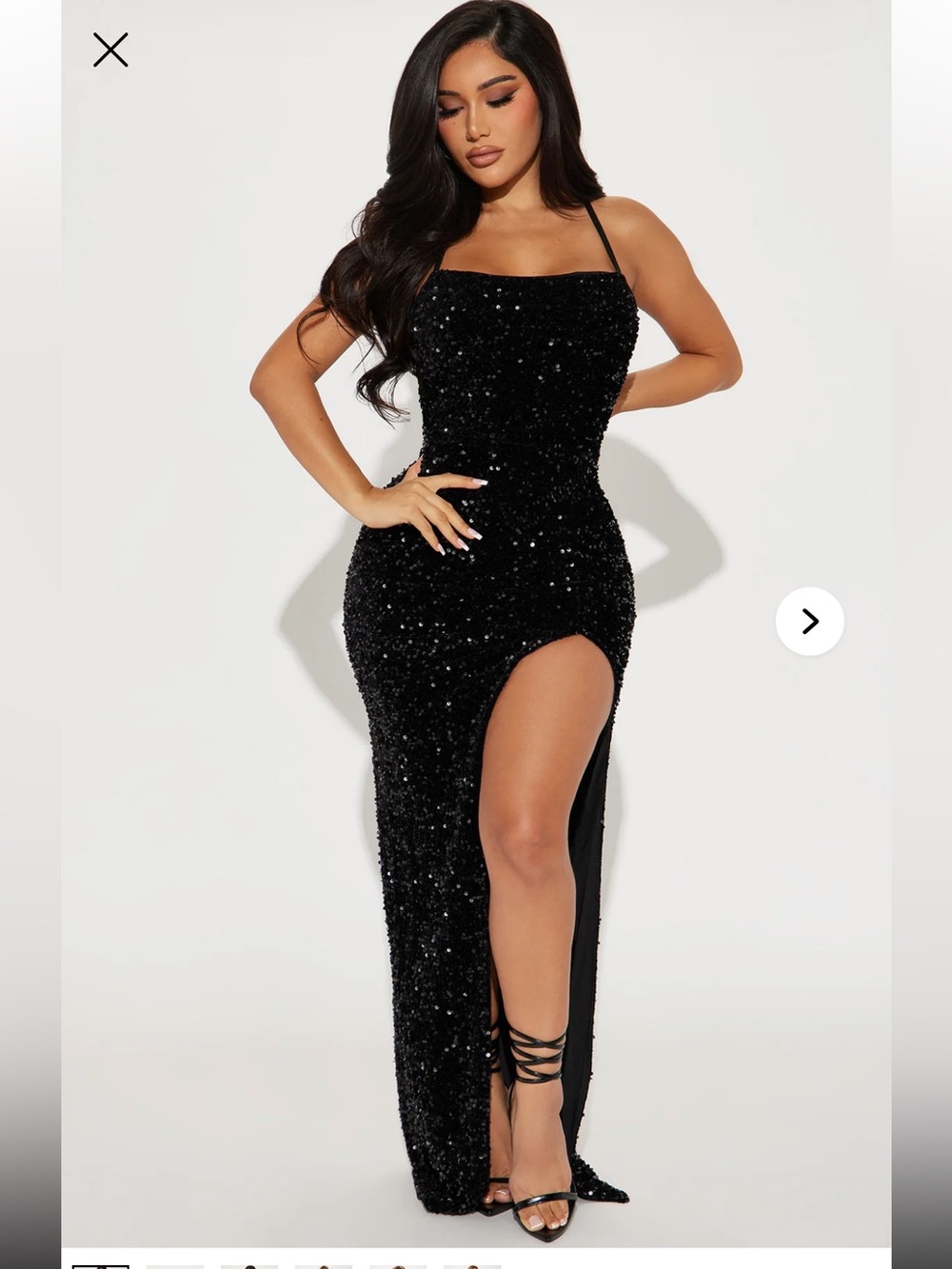 NWT Fashion Nova Tokyo Nights Sequin Gown - Black